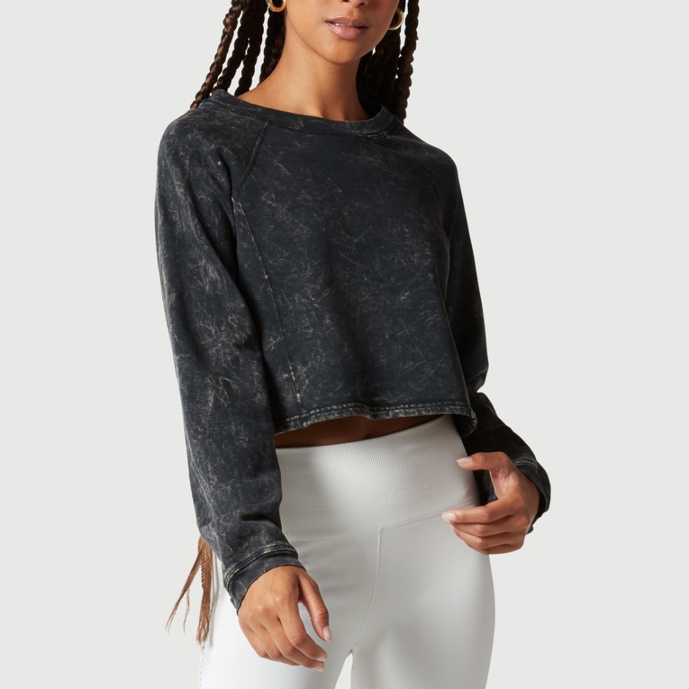 Nux Don't Stop Crop Obsidian Wash